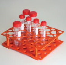 Globe Scientific - Centrifuge Tube Test Tube Rack 50 Place 15 / 50 mL Tube Size Orange 63 X 171 X 209 mm - 456930