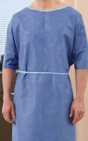 Graham Medical Products - Patient Exam Gown One Size Fits Most Blue Disposable - 65336