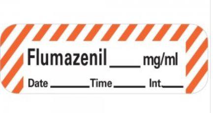 Precision Dynamics Pre-Printed Label Anesthesia Label Flumazenil mg/mL Red / White 1/2 X 1-1/2 Inch - LANS18