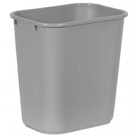 Saalfeld Redistribution Deskside Trash Can 28-1/8 Quart Rectangular Gray LLDPE Open Top - FG295600GRAY