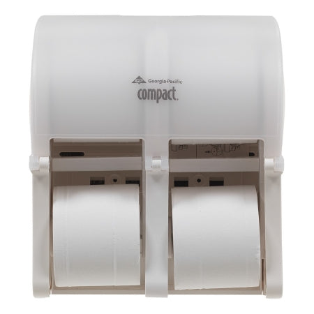 Compact - Toilet Tissue Dispenser Translucent White Plastic Manual 4 Rolls Wall Mount - 56747A