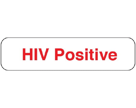 Shamrock Scientific Shamrock Pre-Printed Label Warning Label HIV Positive White 5/16 X 1-1/4 Inch - UPCR-1246