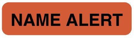 UAL - Pre-Printed Label Advisory Label Red Paper NAME ALERT Black Alert Label 5/16 X 1-1/4 Inch - ULHN116
