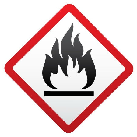 United Ad Label UAL Pre-Printed Label Warning Label Flamable Symbol White 1-1/2 X 1-1/2 Inch - ULGHS9