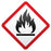 United Ad Label UAL Pre-Printed Label Warning Label Flamable Symbol White 1-1/2 X 1-1/2 Inch - ULGHS9