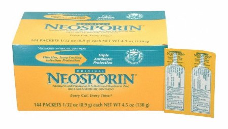 J & J Sales Neosporin First Aid Antibiotic 144 per Box Ointment Individual Packet - 58232040029