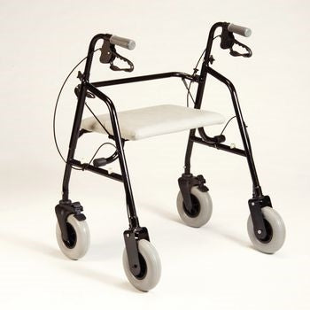 Grand Line Wide Rollator - Bariatric 4 Wheel Rollator Black Adjustable Height / Extra Wide / Folding Steel Frame - 563359