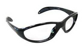 Alimed Ultra-Lite Radiation Protection Glasses Wraparound Clear Tint Black Frame Over Ear Medium / Large - 937926/NA/NA/BLKML