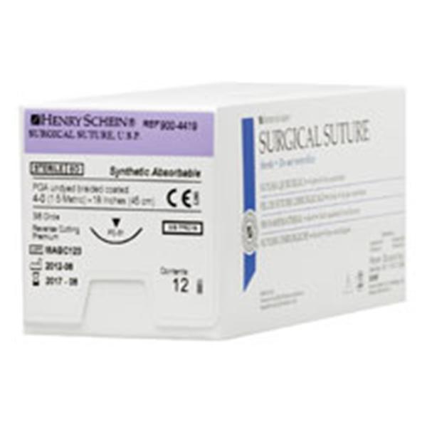 Henry Schein Suture 4-0 Polyglycolic Acid Pc-31 Polysyn Undyed 18" Braid 12/Bx - 900-4419