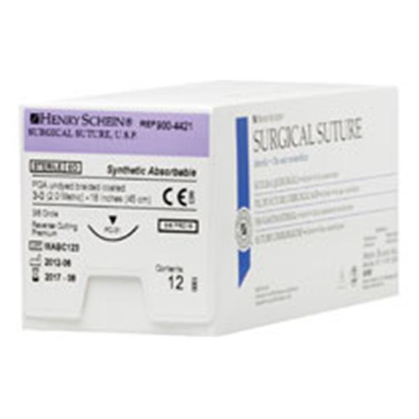 Henry Schein Suture 3-0 Polyglycolic Acid Pc-31 Polysyn Undyed 18" Braid 12/Bx - 9004421
