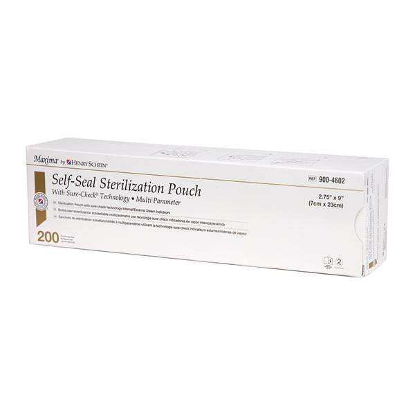 Henry Schein Pouch Sterilization Maxima Multi Parameter 2.75 In X 9 In Clear Lf 200/Bx, 20 Bx/Ca - SCX2S