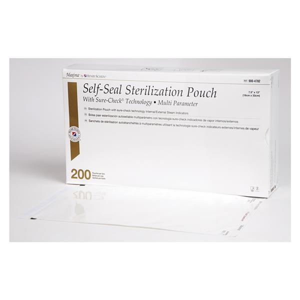 Henry Schein Pouch Sterilization Maxima Multi Parameter 7.5 In X 13 In Latex Free 200/Bx, 5 Bx/Ca - SCL2S