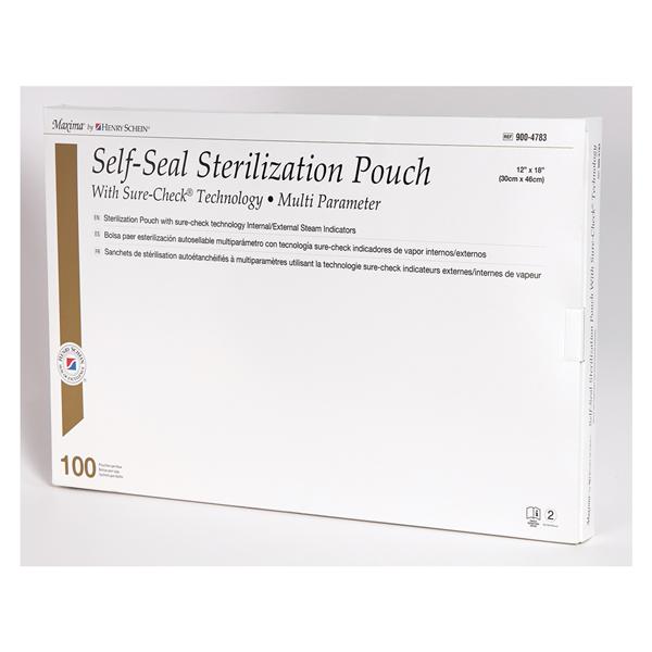 Henry Schein Pouch Sterilization Maxima Multi Parameter 12 In X 18 In Latex Free 100/Bx, 5 Bx/Ca - SCL12182S