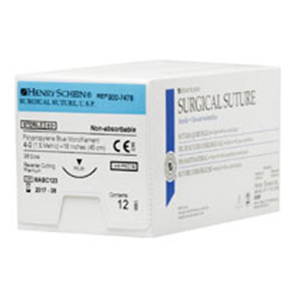 Henry Schein Suture 4-0 Polypropylene Pc-31 Prolene Blue 18" Monofilament 12/Bx - 9007478
