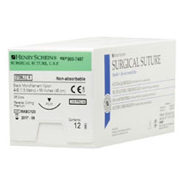Henry Schein Suture 4-0 Nylon Pc-31 Black 18" Monofilament 12/Bx - 9007487