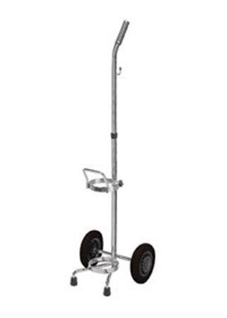 Alimed AliMed D or E Oxygen Cylinder Cart Chrome Plated Steel Without Drawers Silver - 980240