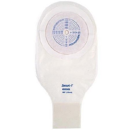 Genairex Securi-T Ostomy Pouch One-Piece System 12 Inch Length 1/2 to 2-1/2 Inch Stoma Drainable Trim To Fit - 7600002