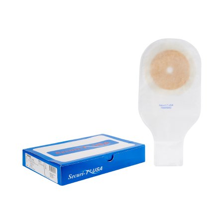Securi-T - Ostomy Pouch One-Piece System 12 Inch Length Drainable Flat, Trim To Fit - 7600002