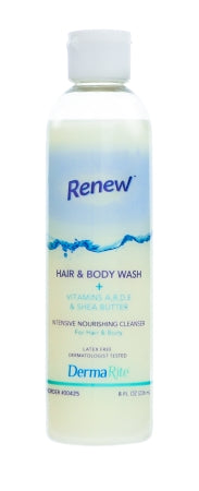 DermaRite Industries Renew Shampoo and Body Wash 8 oz. Squeeze Bottle Coconut Scent - 425