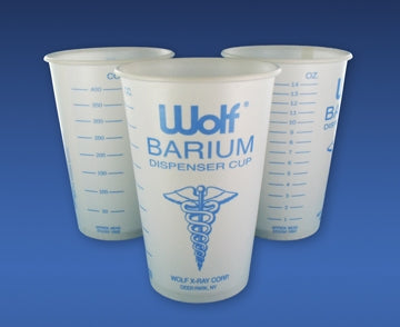 Wolf X-Ray Wolf Graduated Barium Cup 14 oz. White Wax Coated Paper Disposable - 15602