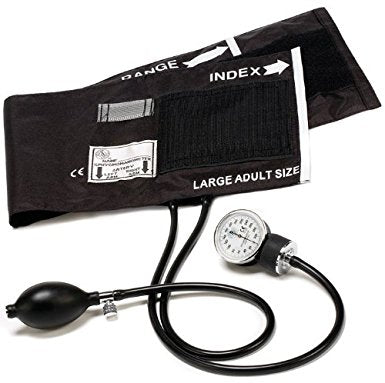 Prestige Medical Prestige Medical Aneroid Sphygmomanometer Pocket Style Hand Held 2-Tube Large Adult Size Arm - 82-BLK