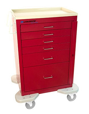 Classic Series - Cart Steel 25 X 32 X 39-3/4 Inch Red 1 Drawer, 9 Inch / 1 Drawer, 12 Inch / 4 Drawers, 3 Inch - C-630-B-1R