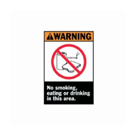 Brady - Wall Sign Caution Warning: No Smoking Eating or Drinking In This Area - 19038255