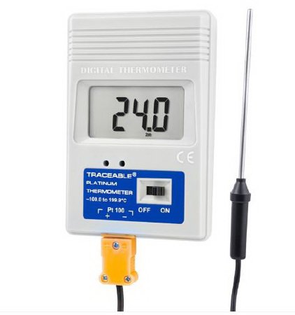 Traceable - Freezer Thermometer Celsius -99° to +199.9°C Platinum RTD Sensor Multiple Mounting Options Battery Operated - 86460-06