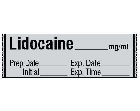 Shamrock Scientific Shamrock Pre-Printed Label Anesthesia Label LIDOCAINE _____ mg / mL / Prep Date _____ Exp. Date _____ / Initial _____ Exp. Time _____ Gray 1/2 X 500 Inch - SA-300-EXP