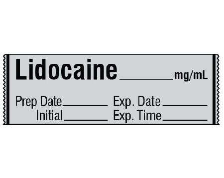 Shamrock - Drug Label Anesthesia Label LIDOCAINE _____ mg / mL / Prep Date _____ Exp. Date _____ / Initial _____ Exp. Time _____ Gray 1/2 X 1 Inch - SA-300-EXP