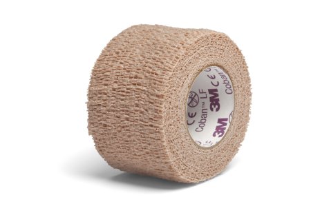 3M Coban LF Cohesive Bandage 1-1/2 Inch X 5 Yard Standard Compression Self-adherent Closure Tan NonSterile - 20815