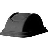 Saalfeld Redistribution Untouchable Trash Can Lid 7 X 11.6 X 16 Inch, Black, Plastic, Rectangular, Swing, Dome Top - FG306700BLA
