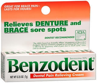 Chattem Benzodent Denture Pain Releif Cream 0.25 oz. Tube - 4116700532