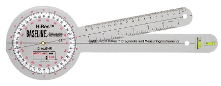 Fabrication Enterprises Baseline Goniometer 12 Inch Arms, 360° Head has an Integrated Absolute+Axis Degree at the End of One Arm 0.25 X 5 X 14 Inch - 12-1025HR