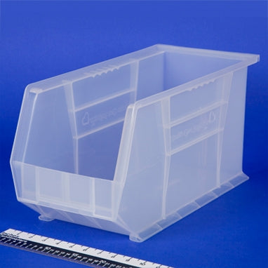 Health Care Logistics HCL Super Tough Storage Bin Semi-Clear Industrial Grade Polymers 8-1/4 X 9 X 18 Inch - 1434C