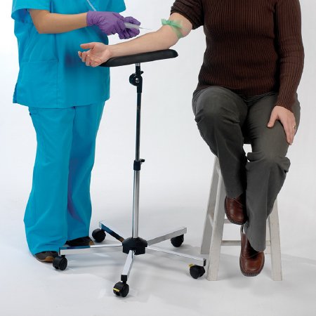 Health Care Logistics - Arm and Leg Stand 25 Inch Base, Chrome Plated Steel Leg Base 27 to 35.5 Inch 25 Inch Base Diameter - 10656