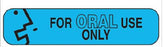 HCL - Pre-Printed Label Auxiliary Label Blue Paper For ORAL Use Only Black Safety and Instructional 3/8 X 1-5/8 Inch - 2046