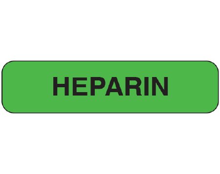 Shamrock - Pre-Printed Label Anesthesia Label Green Heparin Black Medication Name 5/16 X 1-1/4 Inch - UPCR-1065