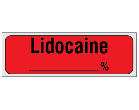 Shamrock - Drug Label Anesthesia Label LIDOCAINE / _____ % Red 1/2 X 1 Inch - SA-36-PRE