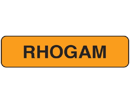 Shamrock Scientific Shamrock Pre-Printed Label Laboratory Use RHOGAM Fluorescent Orange 3/4 X 1-1/2 Inch - UPCR-1305
