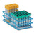 Market Lab Inc Test Tube Rack 72 Place 3 mL - 7 mL Tube Size Blue 2-1/2 X 4 X 8 Inch - 7213