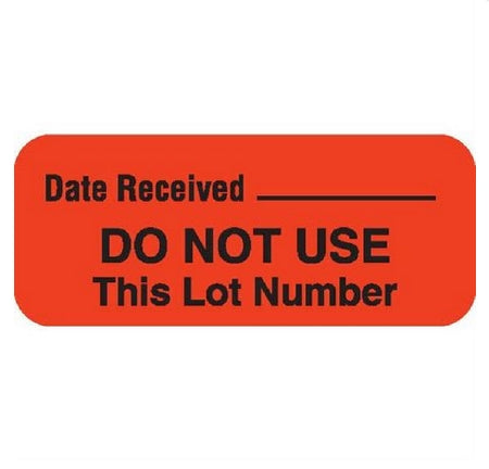 Market Lab Inc Pre-Printed / Write On Label Communication Fill In Date Received _________ / DO NOT USE This Lot Number Orange 31/50 X 1-1/2 Inch - 8032