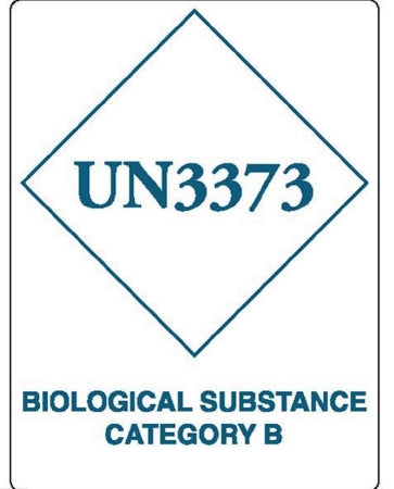 Market Lab Inc Pre-Printed Label Warning Label UN3373 BIOLOGICAL SUBSTANCE CATEGORY B white 3 X 4 Inch - 7067