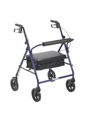 drive - Bariatric 4 Wheel Rollator Blue Adjustable Height / Wide / Heavy Duty / Folding Steel Frame - 10216BL-1