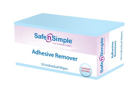 Safe N Simple Adhesive Remover  Wipe 50 Per Box - SNS00651