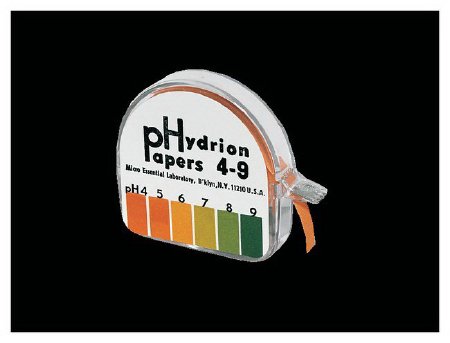 Fisher Scientific Hydrion pH Test Paper 6 to 8 pH Range, Single Roll, Color Chart, 100 Tests, Dispenser - ES345