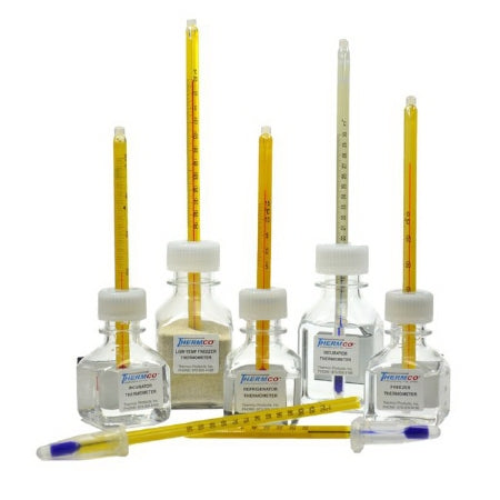 Accu-Safe - Liquid-in-Glass Thermometer Celsius 5° to 15°C Bottle Probe Door / Wall Mount Does Not Require Power - NC0634162