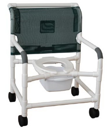 Mjm International Bariatric Shower Chair  Push Handle Pvc Frame Mesh Back - 126-4-NB