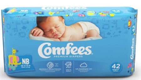 Attends Healthcare Products Comfees Baby Diaper Tab Closure Newborn Disposable Moderate Absorbency - 41536