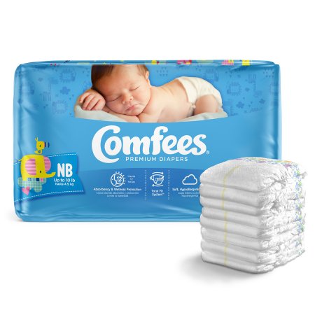 Comfees - Unisex Baby Diaper Newborn Disposable Moderate Absorbency - 41536